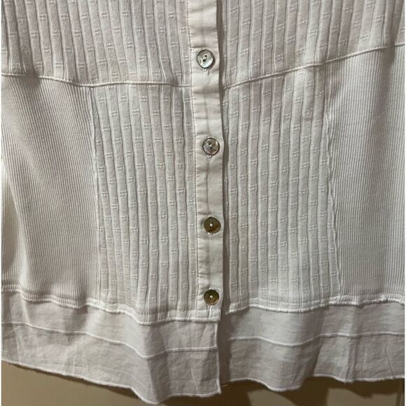 SOFT SURROUNDINGS Roma Ribbed Tee White Women's Size XS - Picture 3 of 5